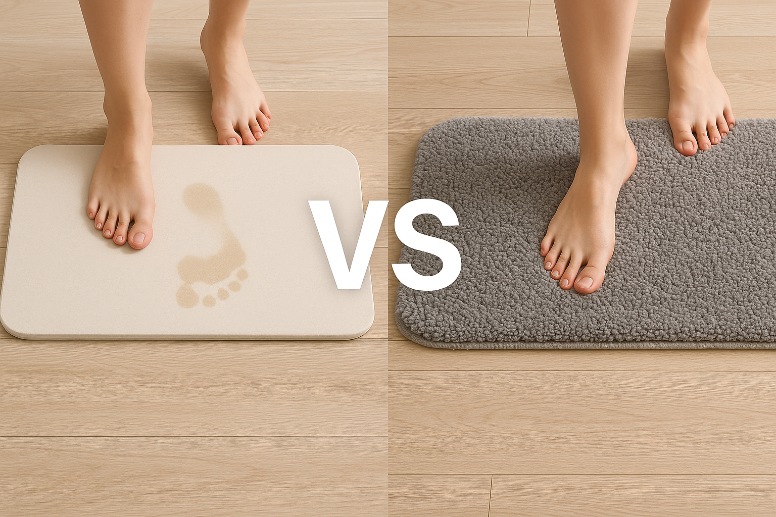 Diatomite vs Microfibre : quel tapis de bain choisir ?