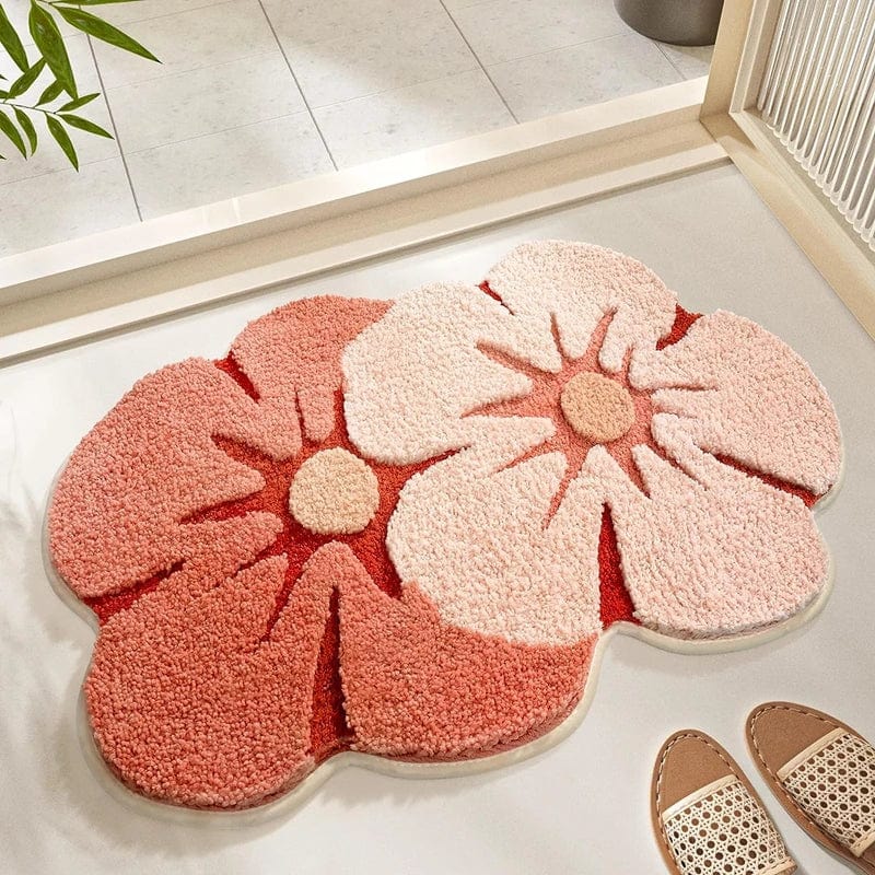 Tapis de bain,4PCS 303-Show as picture--Tapis de bain à fleurs pour