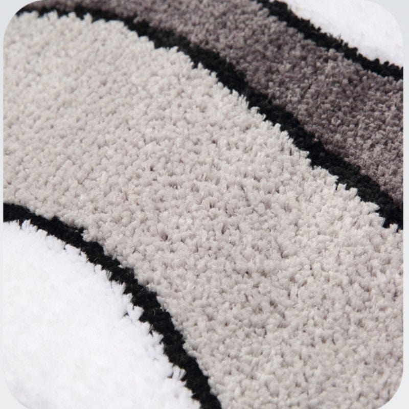 Tapis De Bain Blanc Gris Et Noir