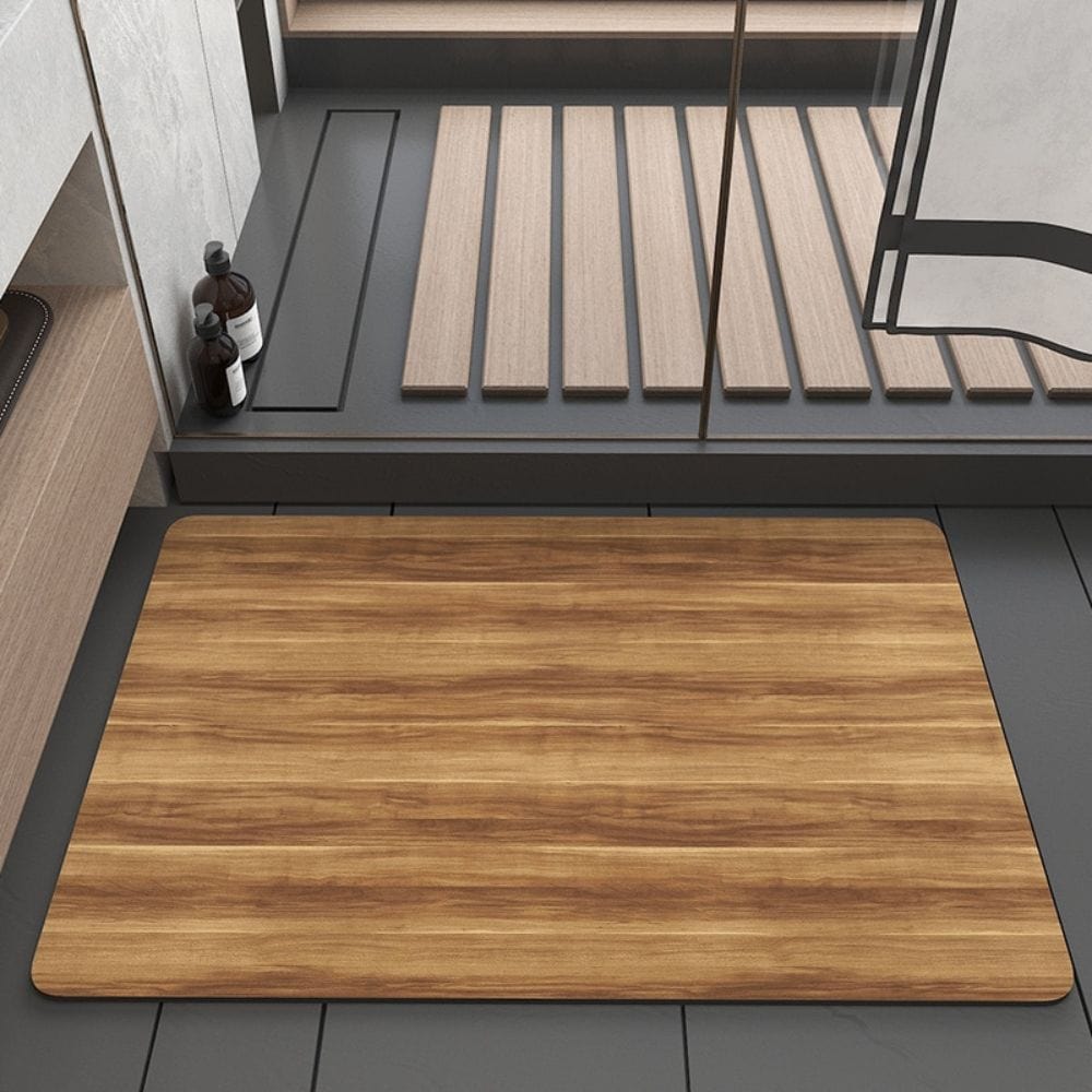 MontVoo Tapis de bain antidérapant et lavable pour salle de bain - Absorbe l 'eau - Séchage rapide - Marron - 40,6 x 61 cm MontVoo Tapis de bain antidérapant et lavable pour salle de bain - Absorbe l 'eau - Séchage rapide - Marron - 40,6 x 61 cm
