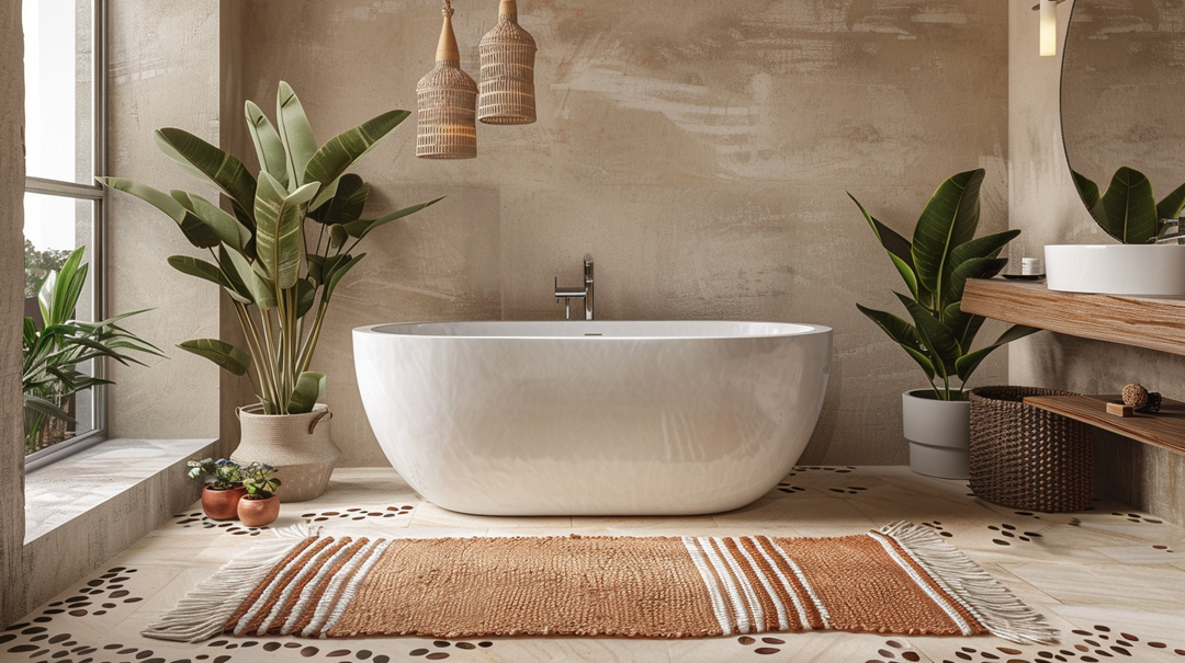 un tapis de bain haut de gamme style berbère