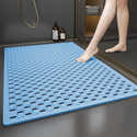 Tapis De Douche Antidérapant OPLERT - Texture Loofah Douce, Séchage Rapide PVC, 60x60 Cm Bleu Avec Trous De Drainage - 1